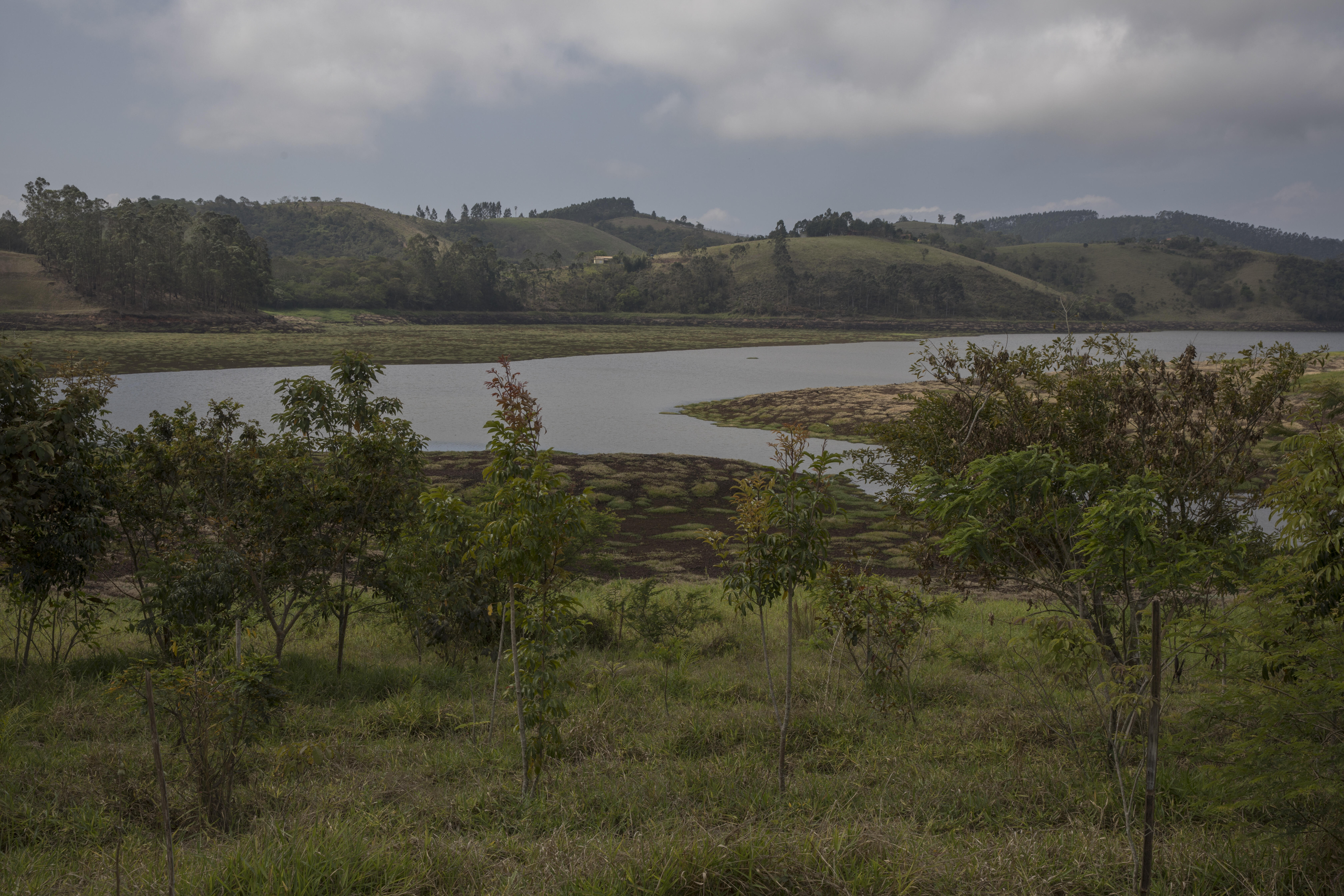 Margem de reservatório de água.